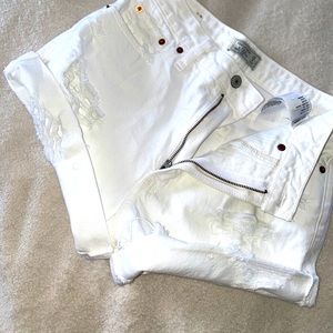 Abercrombie and Fitch White Denim Shorts